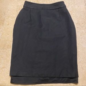 R.E.D. Valentino Black Pencil Skirt Sz 42/ 82% wool 18% polyester below the knee